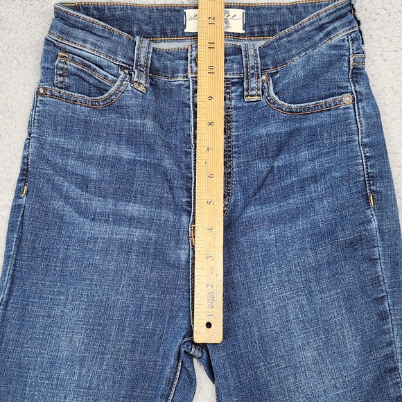 We The Free Jeans Womens 25 Medium Wash High Rise Flare Bell Bottom Button Fly - Picture 8 of 16
